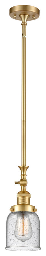 Small Bell 1 Light Mini Pendant, Satin Gold, Seedy