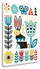 "Folk Lodge Rabbit V2 Teal" By Michael Mullan, Giclee on Gallery Wrap Canvas