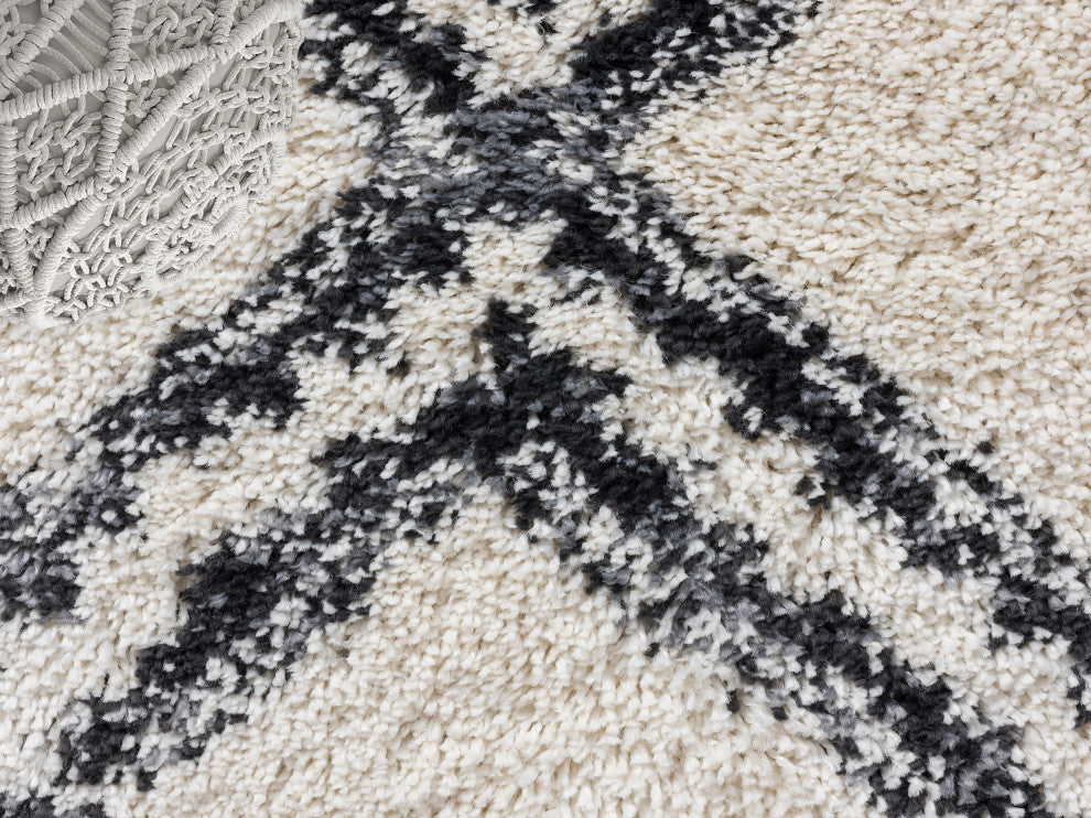 Abani Willow WIL150A Moroccan Cream Shag Rug