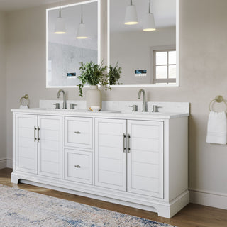 The Thalia Bathroom Vanity, White, 72", Double Sink, Freestanding