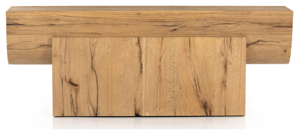 Elbert Console Table-Rustic Oak Veneer