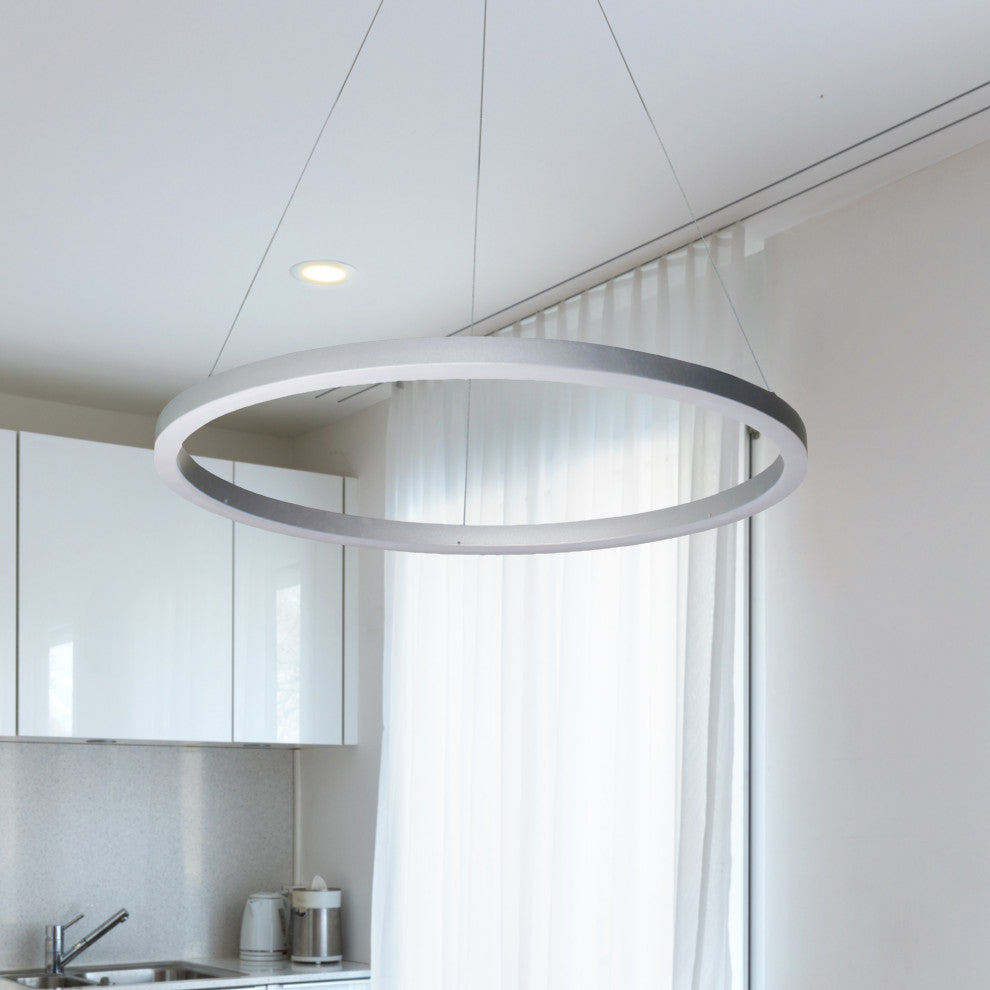 Tania 24" Ring ETL Certified Adjustable LED Chandelier, Silver VMC31640AL