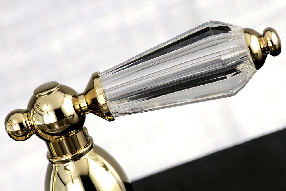 Kingston Brass Widespread Kitchen Faucet, Polished Brass