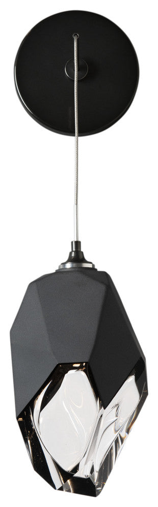 Chrysalis Large Low Voltage Sconce Ink Finish, Black Crystal