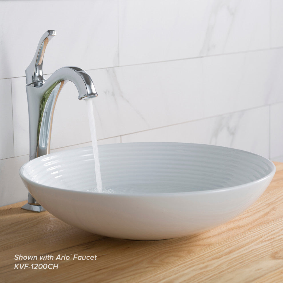Viva Ceramic Round Vessel Bathroom Sink, White