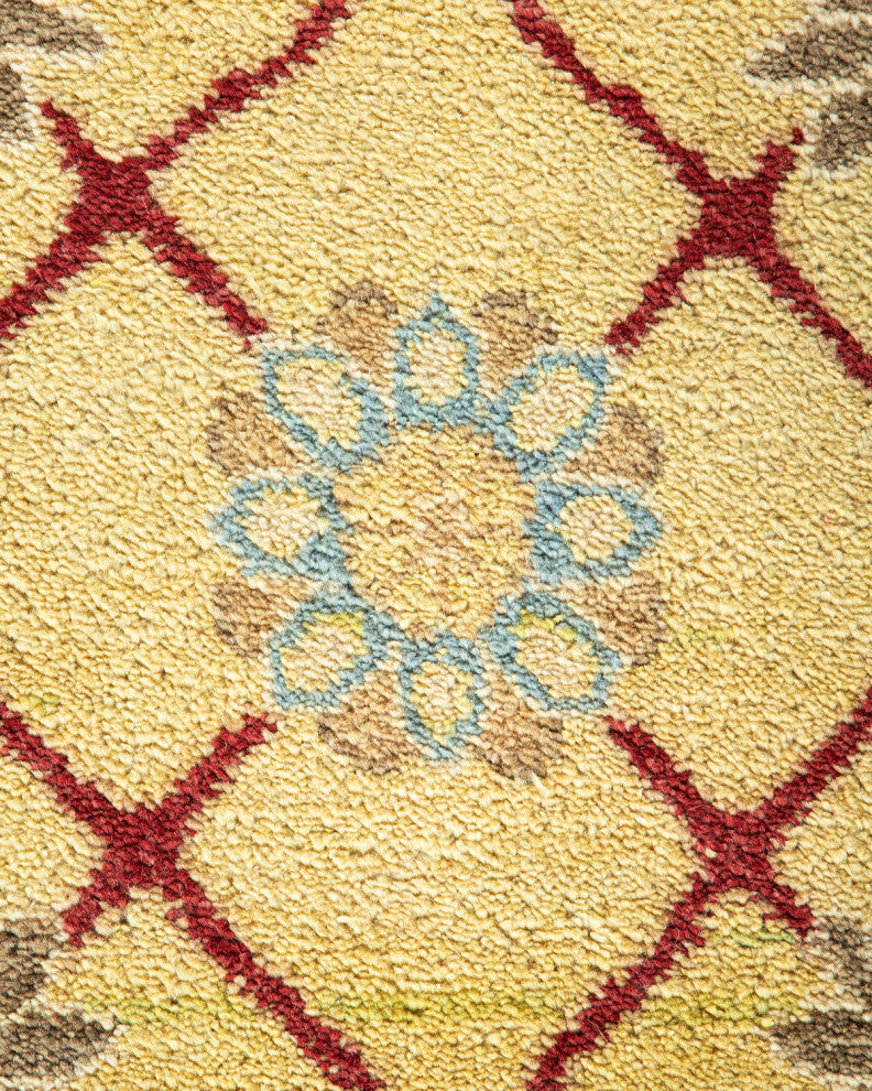 Eclectic, One-of-a-Kind Hand-Knotted Area Rug Green, 10'0"x16'0"