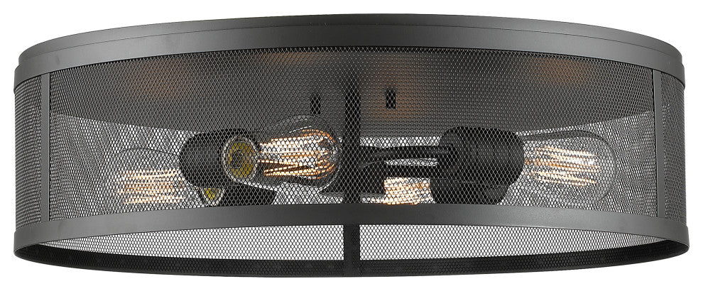 Zlite 331F21-BRZ 4-Light Flush Mount, Bronze