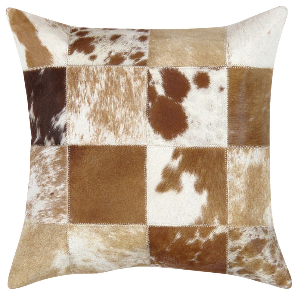 Safari Cowhide Brown/Ivory Decorative Pillow