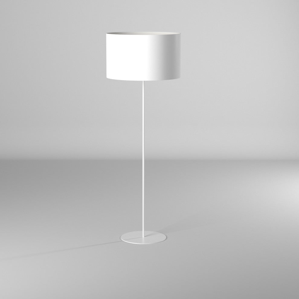 1LT Drum Floor Lamp w/ White Shade