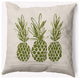 20" x 20" Pineapples Indoor/Outdoor Polyester Throw Pillow, Olive