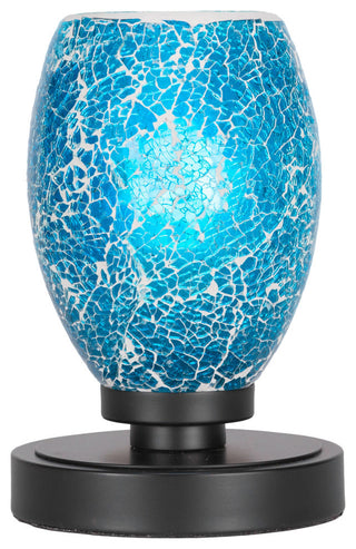 Luna 1-Light Table Lamp, Matte Black/Turquoise Fusion
