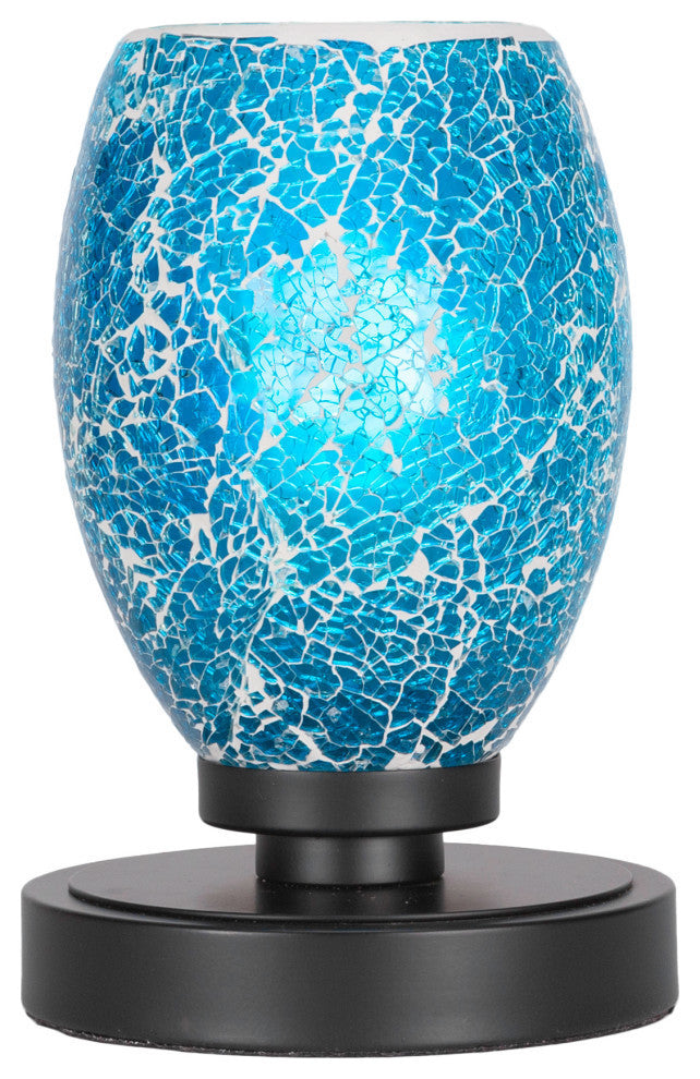 Luna 1-Light Table Lamp, Matte Black/Turquoise Fusion
