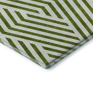 Premium Machine Washable Mayfield AMF550 Olive 2'3" x 7'6" Runner Rug