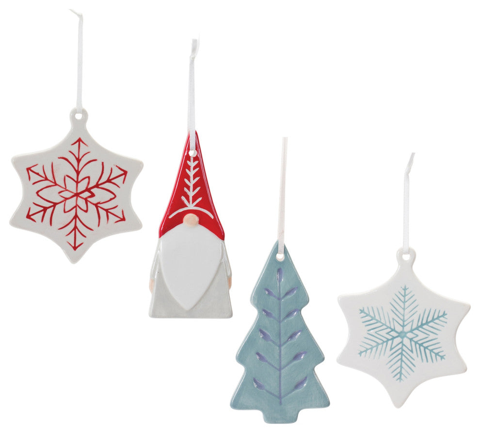 Etched Ceramic Tree Ornament, 2-Piece Set4