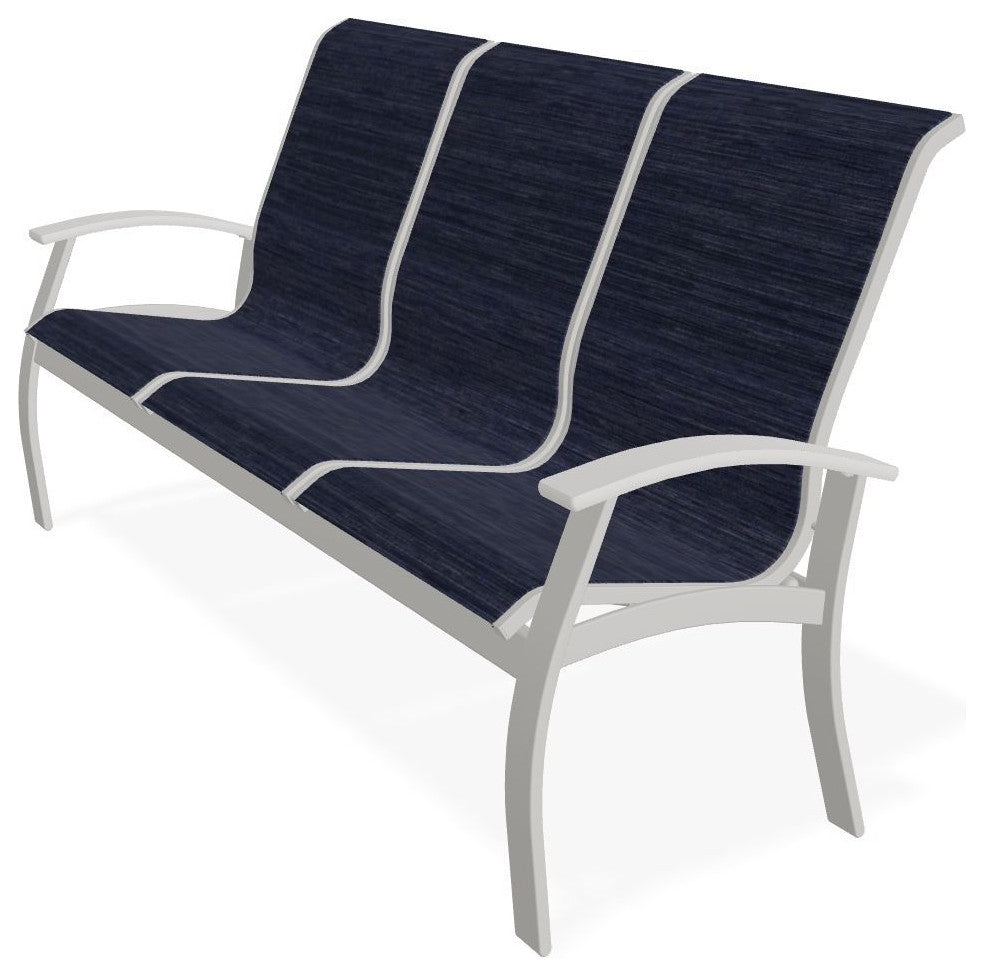 Belle Isle Sling 3-Seat Outdoor Sofa, Collect Indigo/Snow