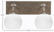 Oxbridge, Bath Bar, Graphite & Painted Distressed Metal, 5.75" White Marble