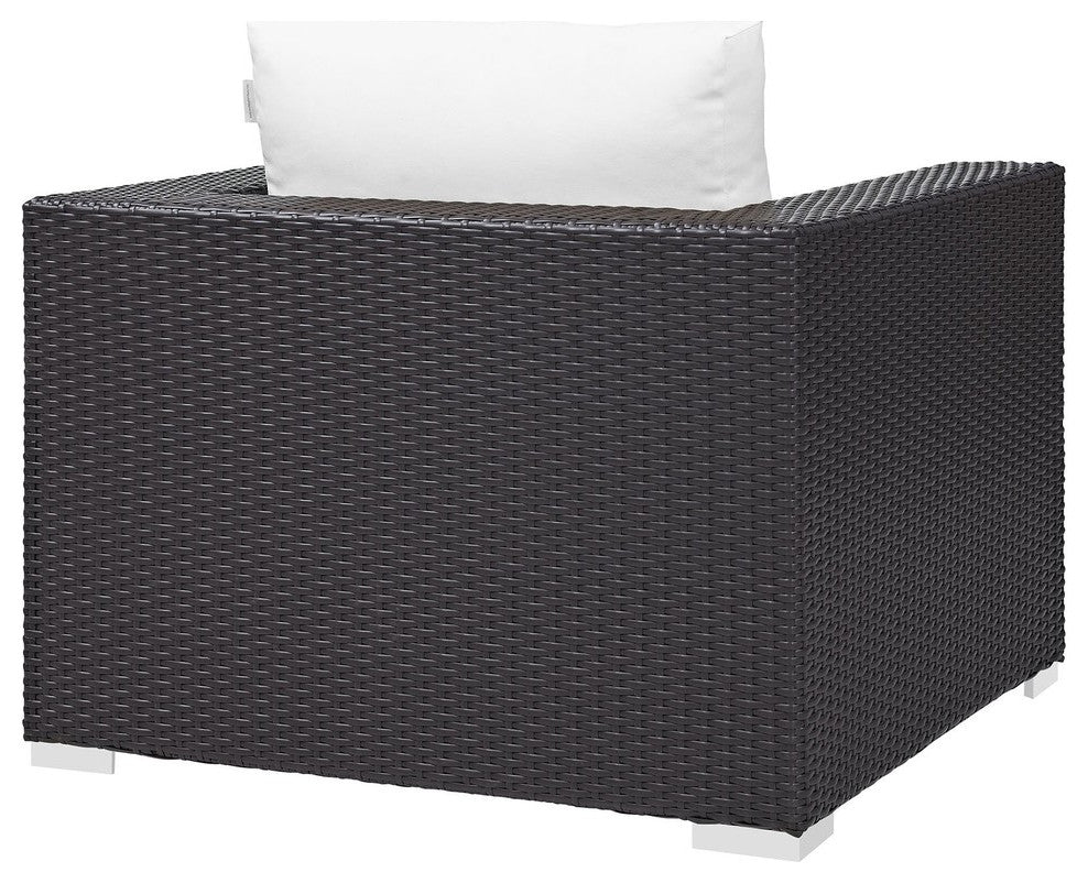 Convene Outdoor Patio Armchair, Espresso White