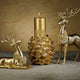 Clara Golden Standing Deer Figurine With Floral Wreath