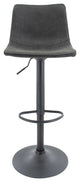 LeisureMod Tilbury Modern Adjustable Height & Swivel Bar Stool, Charcoal Black