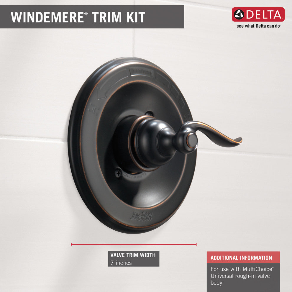 Delta Windemere Monitor 14 Series Valve Only Trim, Oil Bronze, BT14096-OB