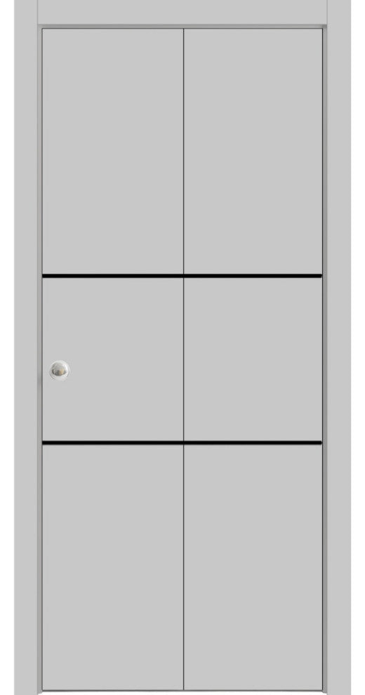 Bi-fold Doors 72 x 80 | Planum 0014 Grey Ash with  | Sturdy Tracks