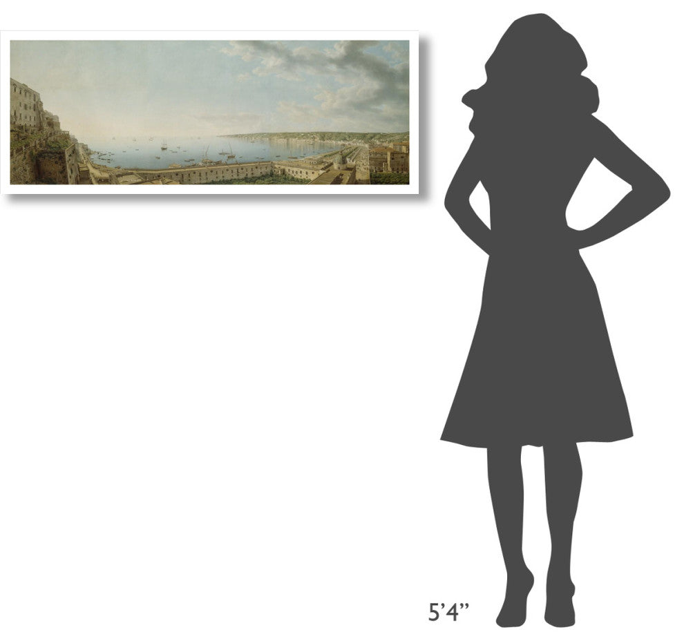 "Naples, Southwest, Pizzofalcone toward Capo di Posilippo" Paper Art, 46"x18"