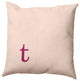 16"x16" Modern Monogram Decorative Throw Pillow, Dusty Rose