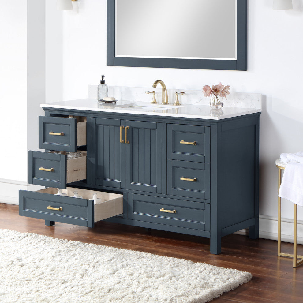 Isla Single Bathroom Vanity Set, Classic Blue, 60, Without Mirror