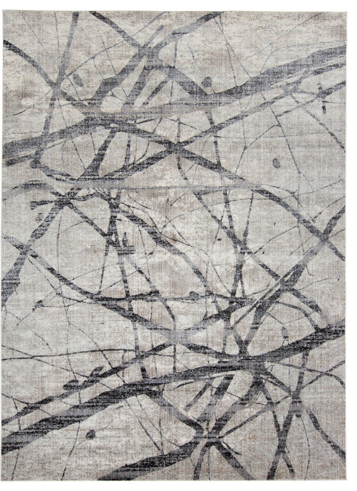 Weave & Wander Kiba Charcoal/Gray Rug, 4'3"x6'3"