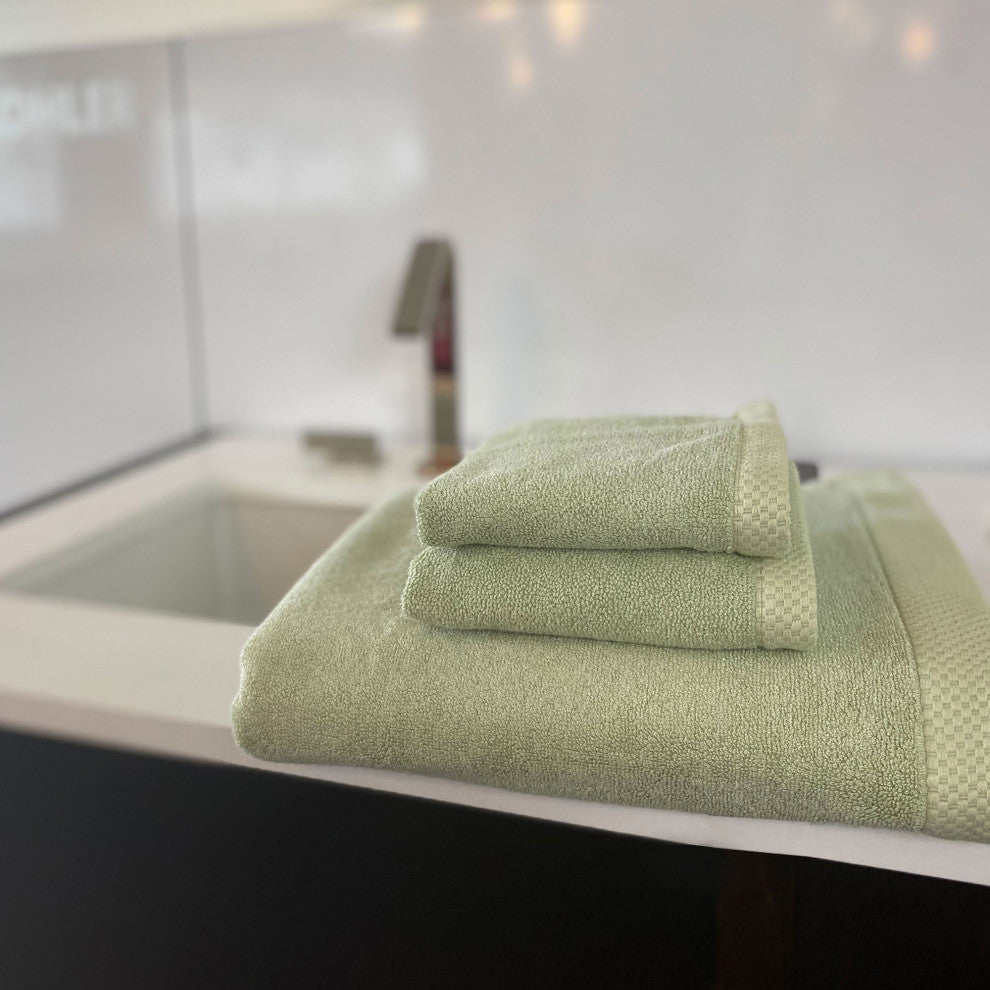 BedVoyage Luxury Viscose from Bamboo Towel Collection, Sage, 3 Piece Set