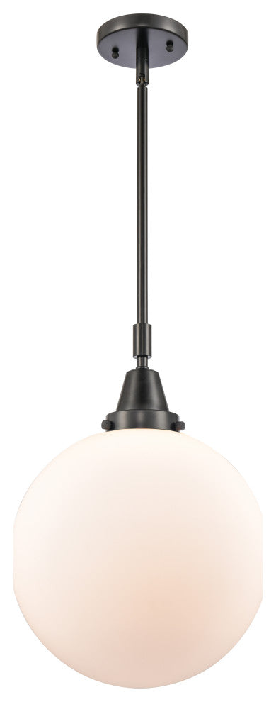INNOVATIONS LIGHTING 447-1S-SN-G201-12 Beacon Mini Pendant, Matte Black