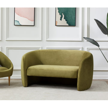 Safavieh Couture Zhao Curved Loveseat, Olive Green