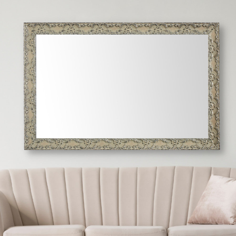 Maricopa Framed Wall Mirror, Ivory, 20"x36"