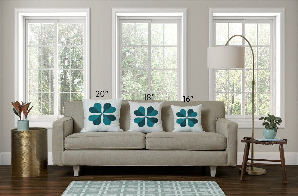 Lucky Clover St. Patrick's Day Throw Pillow, Ocean Abyss Green, 18x18"