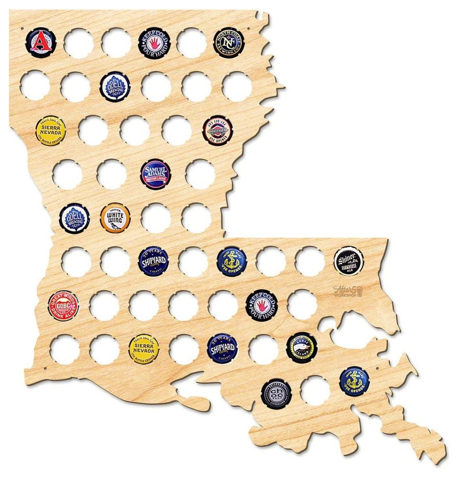 Louisiana Beer Cap Map