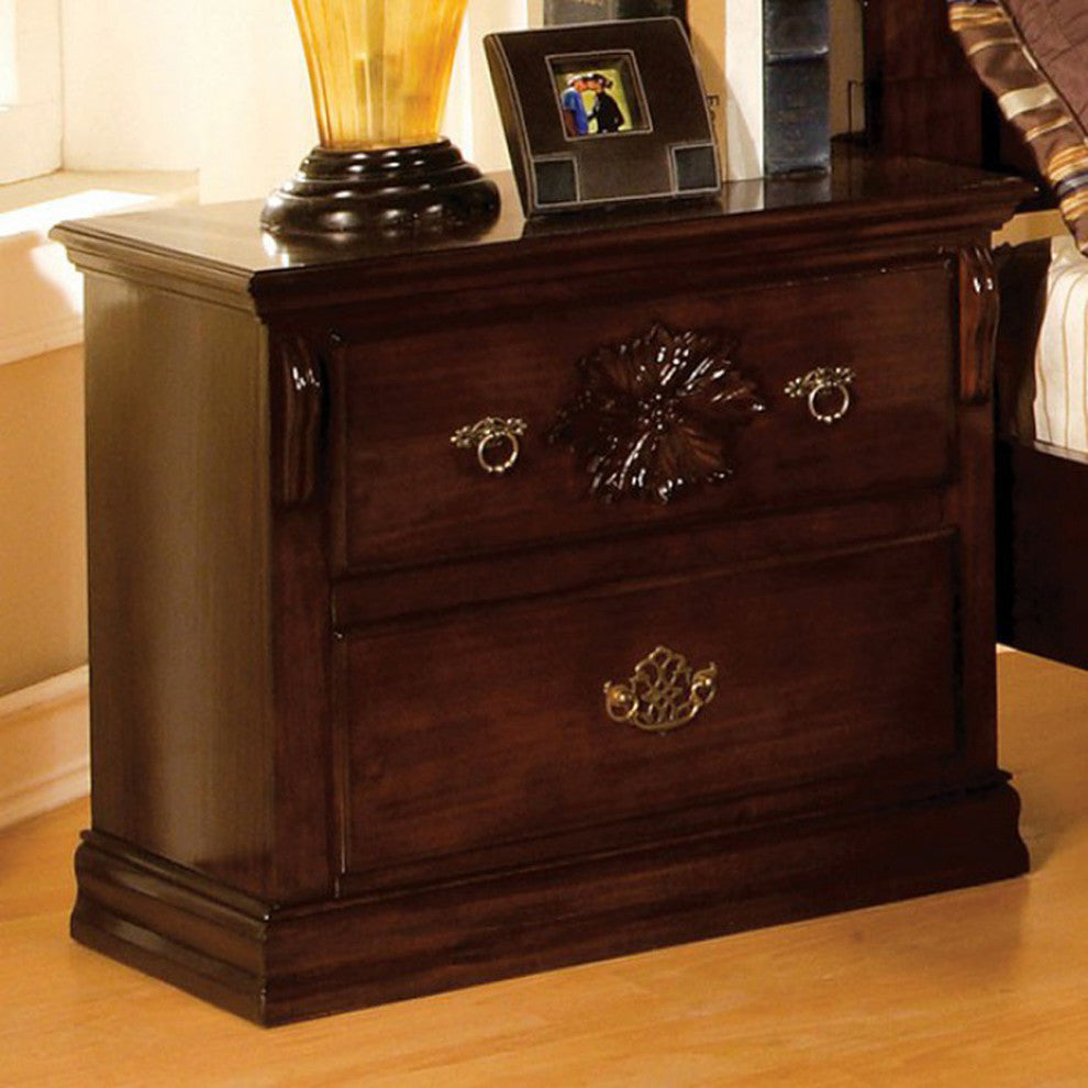Benzara BM123240 Tuscan II Traditional Night Stand In Pine Finish