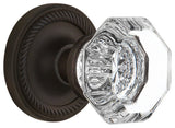 Rope Rosette Passage Waldorf Door Knob, Oil Rubbed Bronze