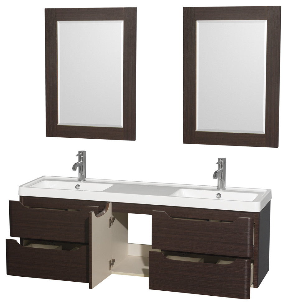 Wyndham WCS777760DESARINTM24 Morano Double Sink Bathroom Vanity in Espresso