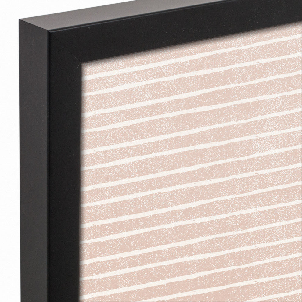 Just Peachy Stripes Framed Canvas 20x30 Black Framed Canvas