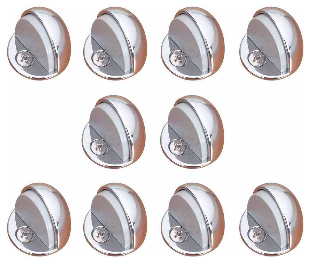 10 Brass Door Stop Dome Floor Mount Bumper Chrome |