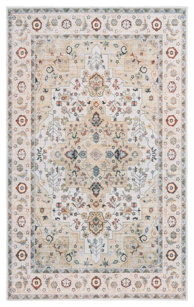 Safavieh Arizona Machine-Washable Collection ARZ126 Rug, Light Green/Beige, 9'x12'