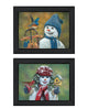 "Snow Friends" Collection By Kim Norlien, Printed Wall Art, Black Frame