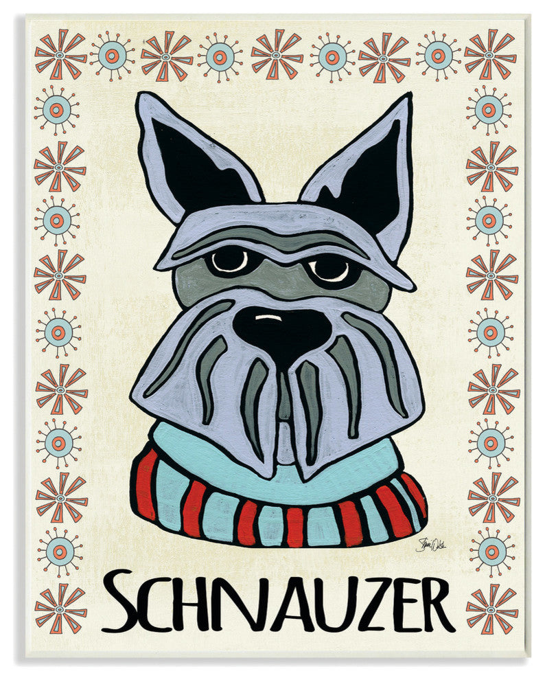 Whimsical Schnauzer Wearing Sweater Wall Plaque
