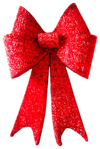 24" Red Glitter Mesh Bow