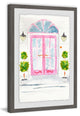 "Pink French Doors" Framed Painting Print, 24"x36"