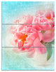 Peony Flowers Merged to Blue, Floral Triptych Canvas Art Print, 28x36, 3 Panels