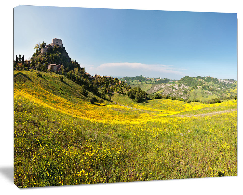 Italian Castle of Rossena, Landscape Canvas Art Print, 20"x12"