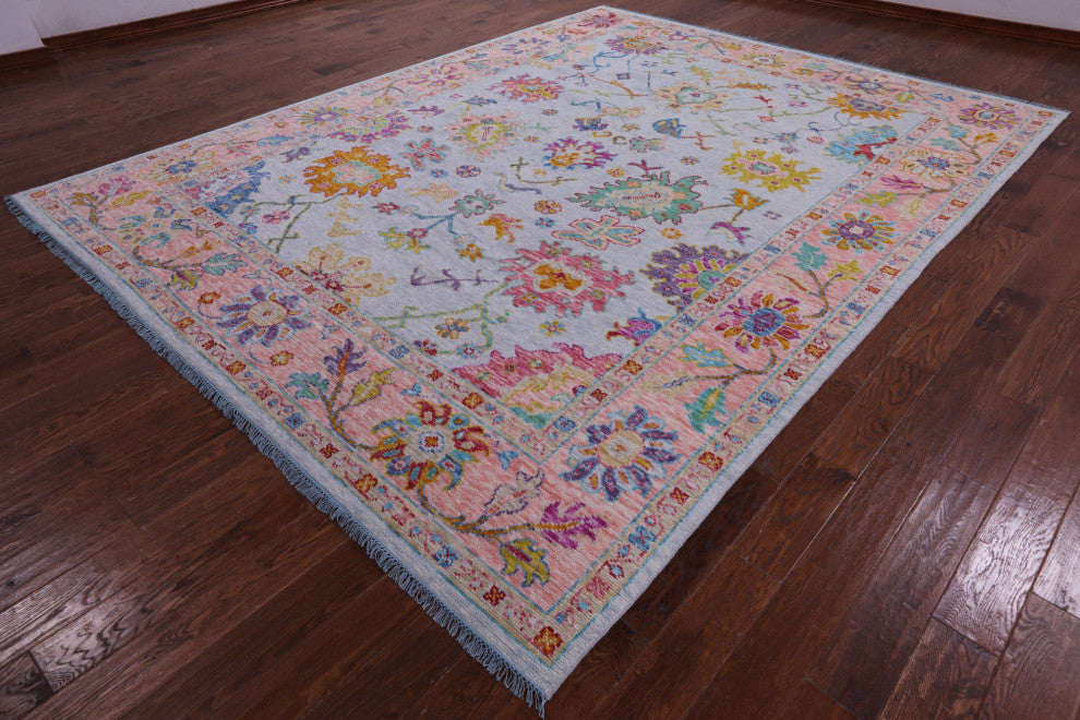 Handmade Turkish Oushak Wool Rug 9' 4" X 12' 0" - Q14816