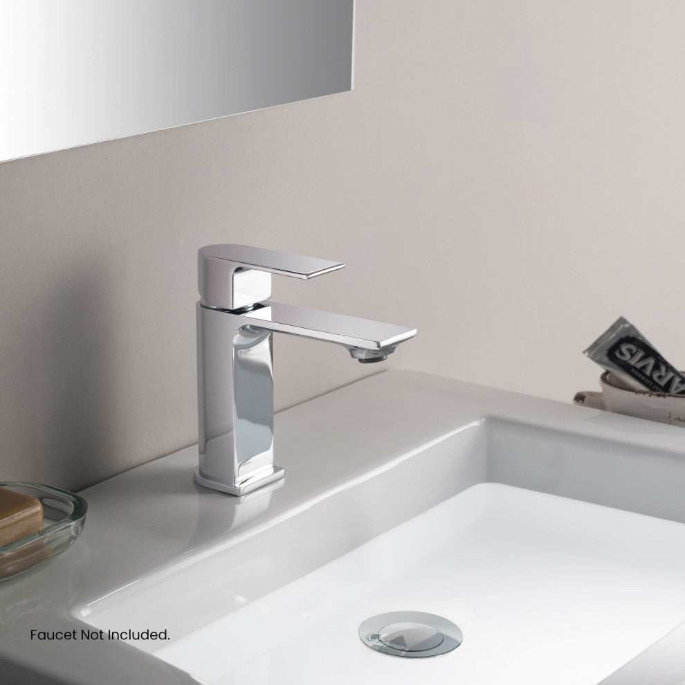 Bathroom Sink Pop Up Drain Stopper, 12" Tailpiece With Overflow KPW104, Chrome