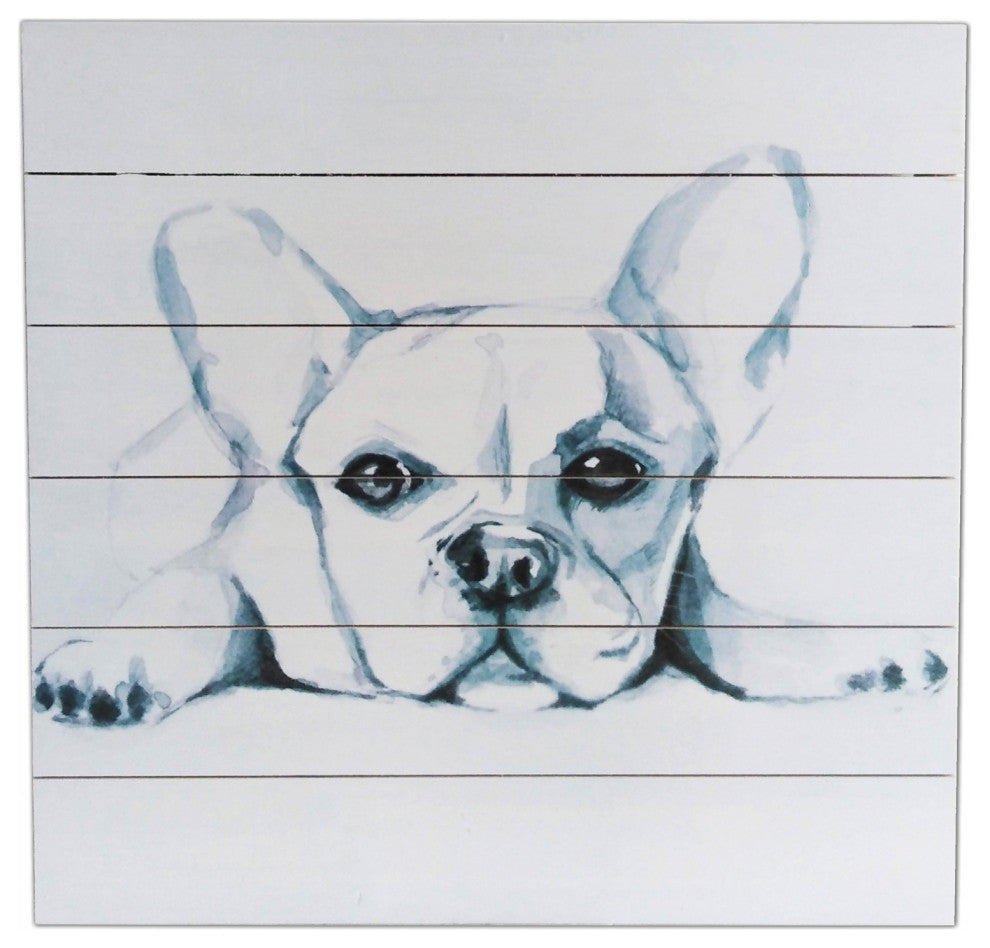 Seriously Cute Puppy Sketch Wood Plank Wall Art